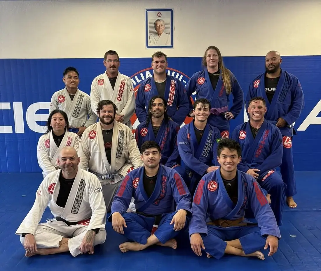 Matt with his Gracie Barra training team